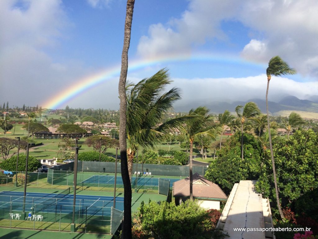 E pra fechar, um arco-íris visto do nosso quarto já que o Hawaii é o Rainbow State! Lá vocÊ verá muitos!!!
