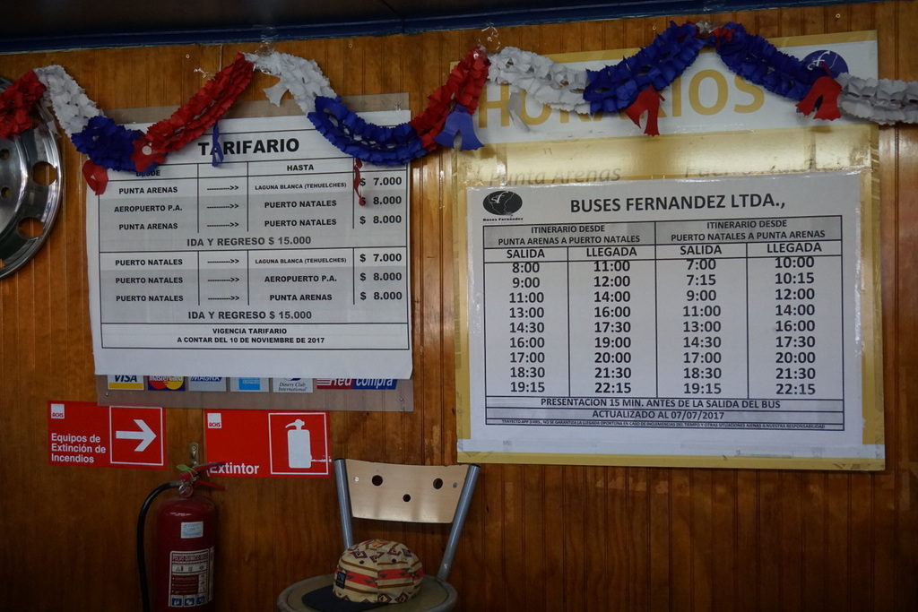 Horários e preços para chegar em Puerto Natales