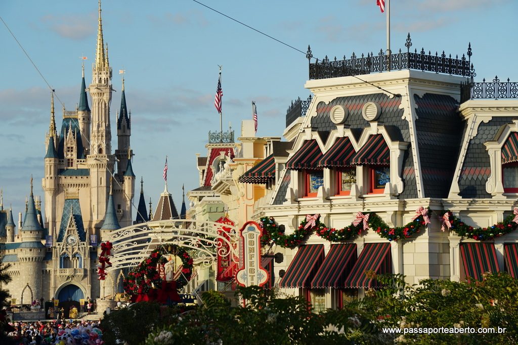 Decoração do Magic Kingdom para o Natal! A mais linda que tem!
